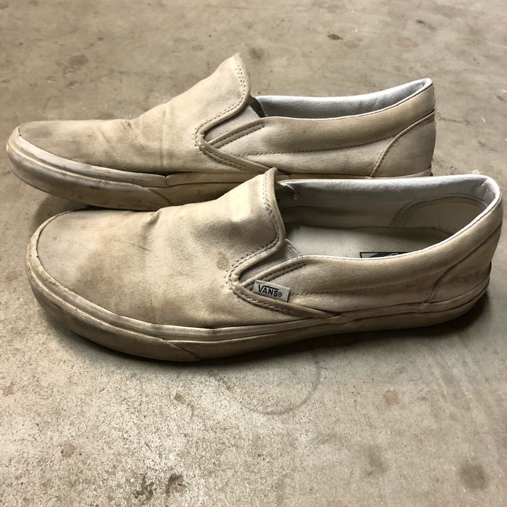 White Vans Slip Ons